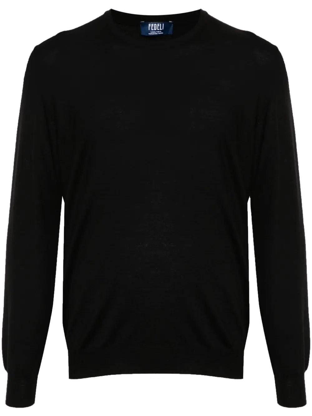 Fedeli Fine-Knit Virgin Wool Sweater — Black