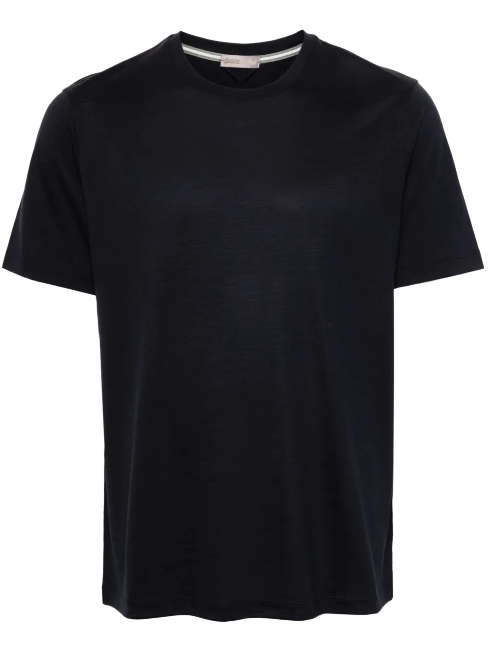 Herno Logo-Plaque Wool T-Shirt — Navy
