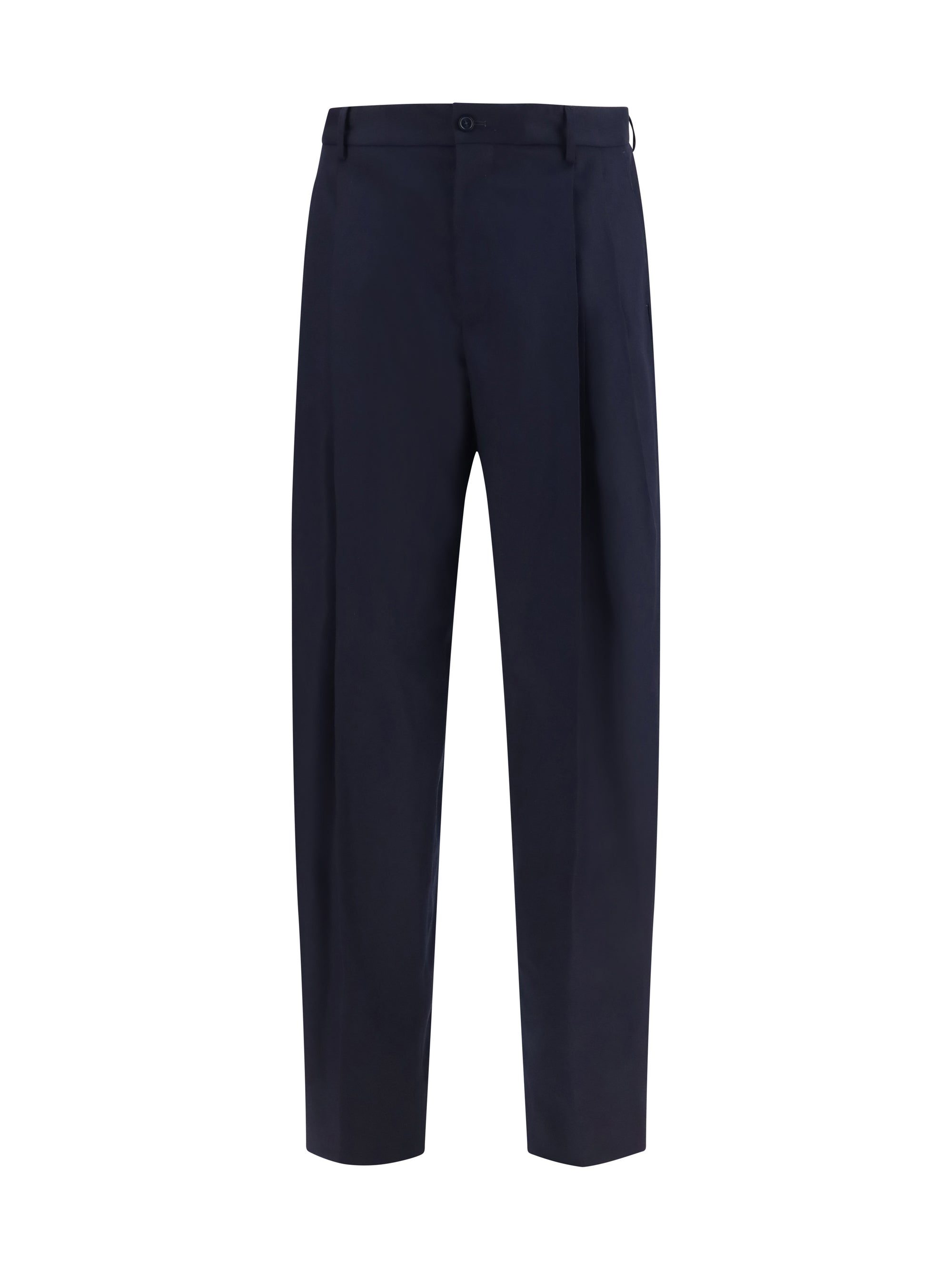 Dolce & Gabbana Merino Wool Flannel Trousers — Navy