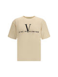 Valentino Made in Valentino Print T-Shirt — Beige