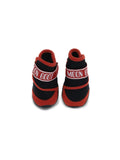 Moon Boot Logo-Embellished Velcro Dog Shoes — Red