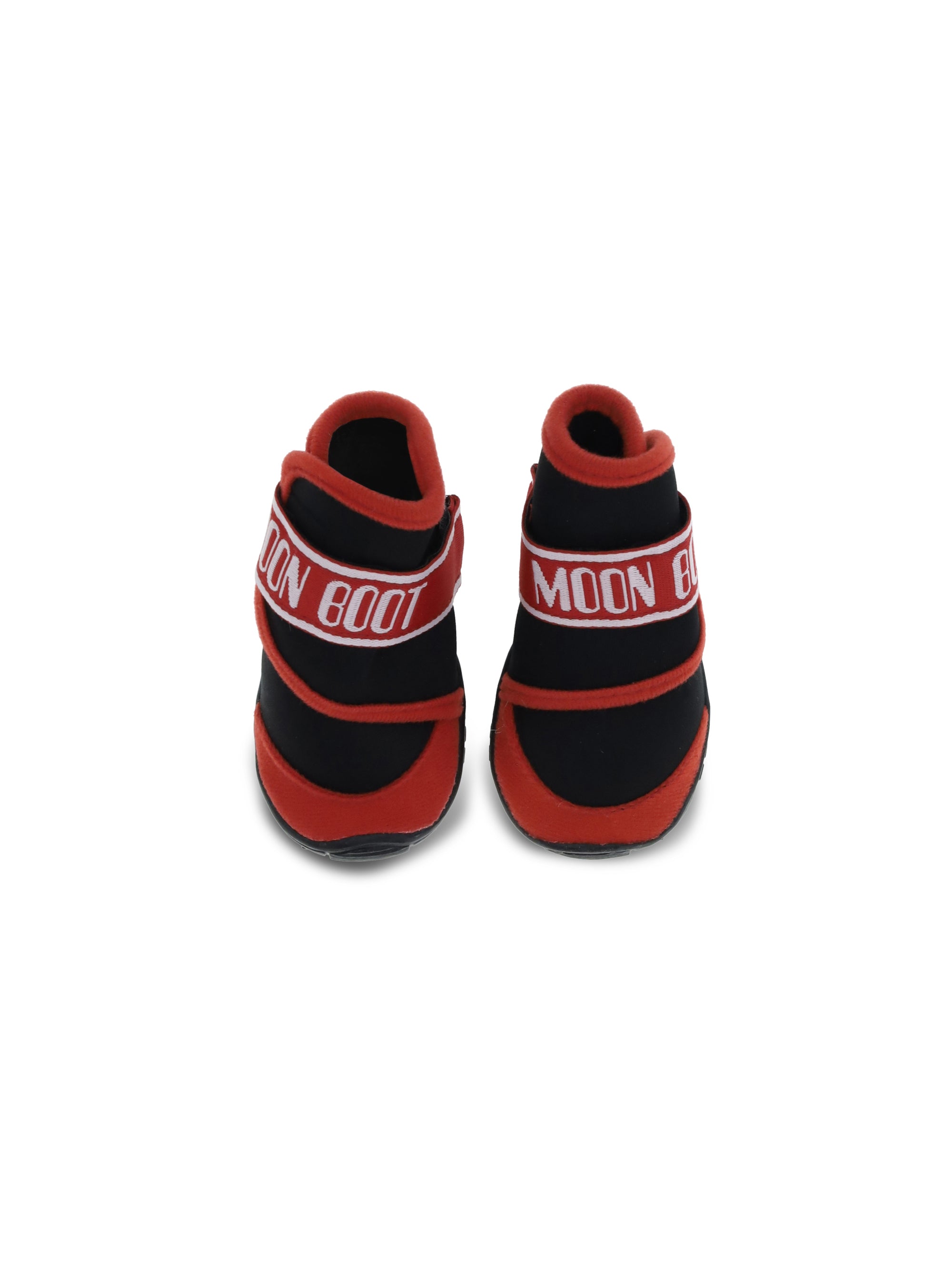Moon Boot Logo-Embellished Velcro Dog Shoes — Red