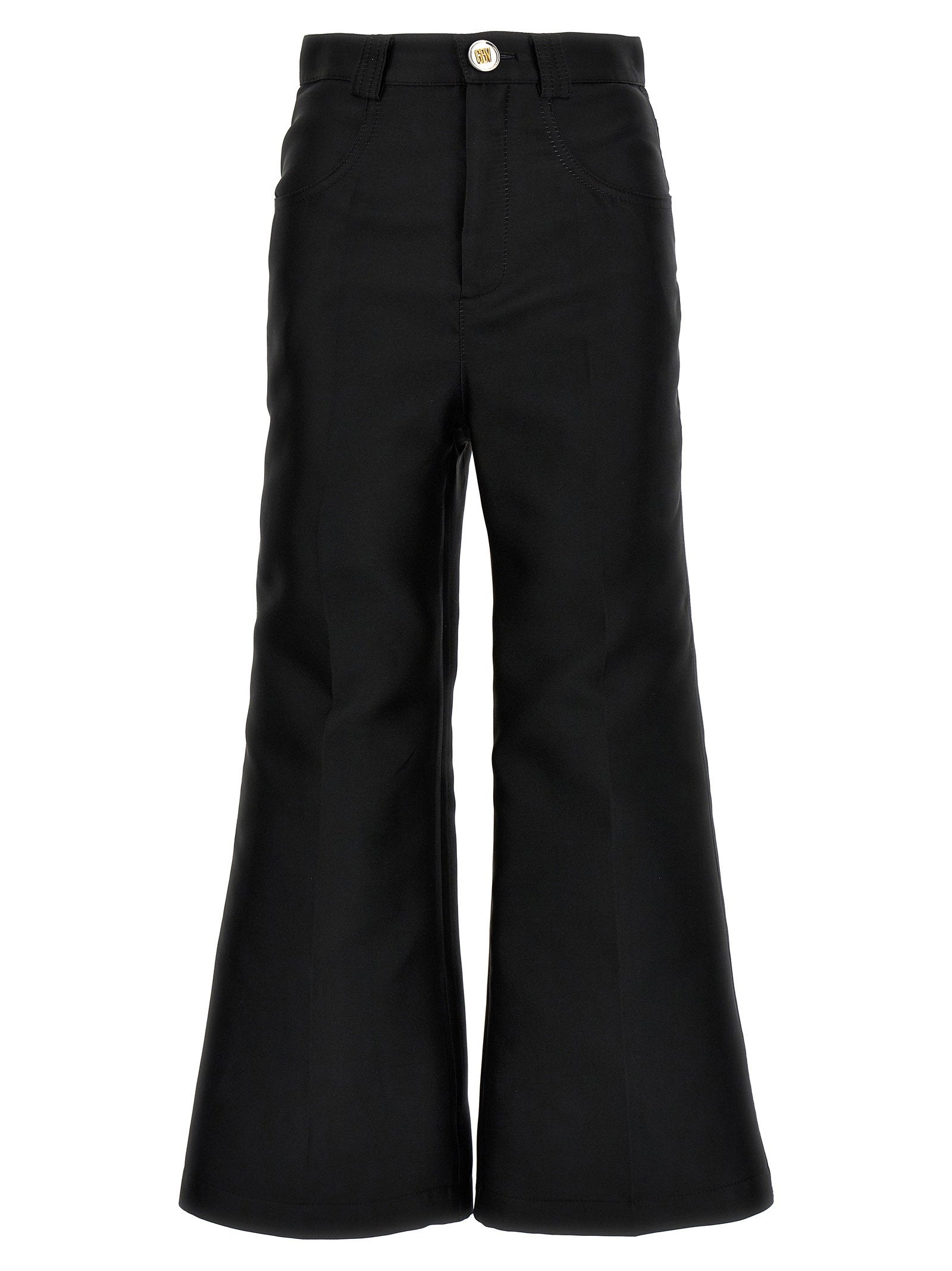 Giambattista Valli Silk-Blend Cropped Trouser — Black