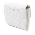 CC Quilted Caviar Flap Card Holder with Chain