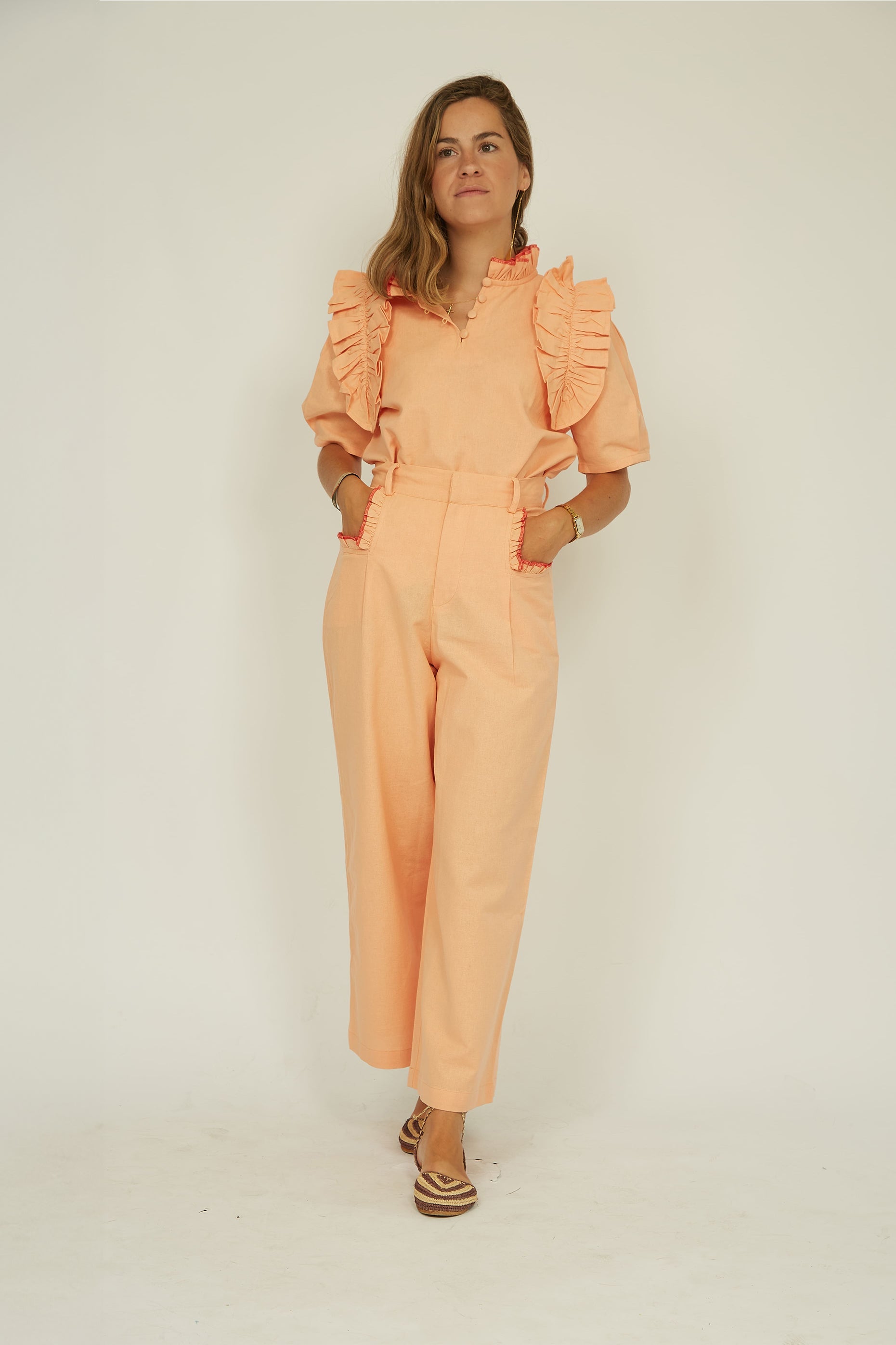 Pantalón Lino Salmón Livia
