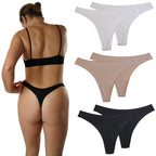 FEVI | Pack de 6 Tangas | 95% Algodón | Suaves y Transpirables | en 1 o 3 Colores: Negro, Beige, Blanco