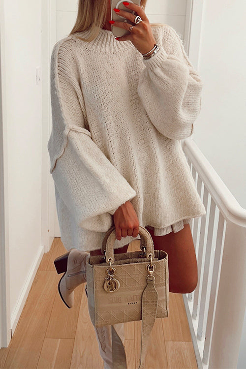 Drop Shoulder Plain Casual Pullover Sweater