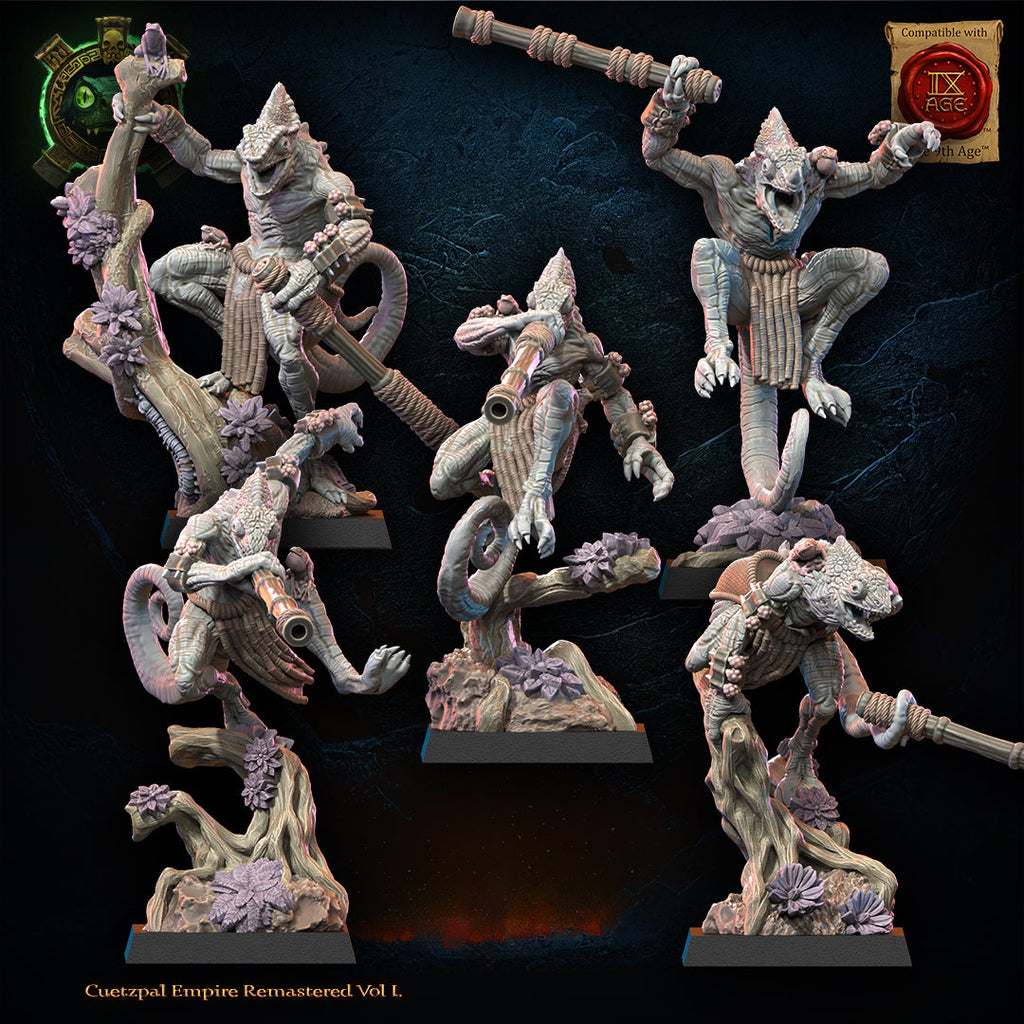Kuaxotl Unit with blowpipes, Lost Kingdom Miniatures