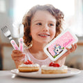 Personalizado lindo cachorro fantasía unicornio animal seguro de acero inoxidable niño tenedor cuchara cuchillo 3 piezas juego de cubiertos con el nombre y el caso regalo de cumpleaños para los niños