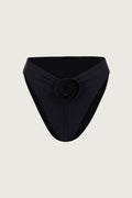 Rosette High Rise Bottom (Faux Suede Black/Black)