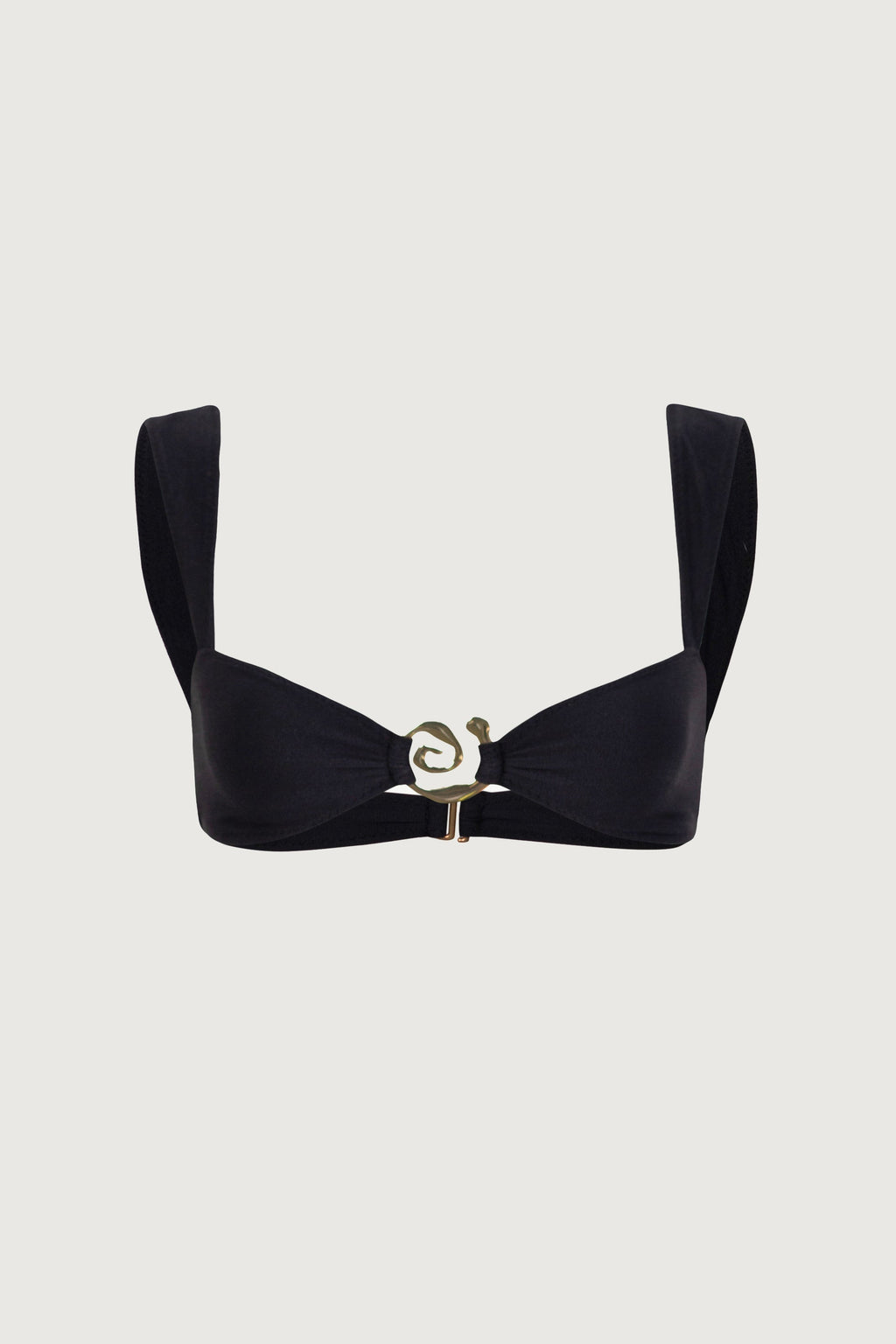 Spiral Bandeau Top (Faux Suede Black)