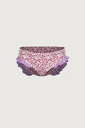 ruffle brief bottom (mini floral/purple)