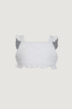ruffle bandeau top (white eyelet)