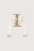 Ruffle Hem Top (Cream/Black)