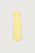 Ruffle Hem Strapless Dress (Butter Yellow)