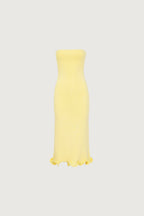 Ruffle Hem Strapless Dress (Butter Yellow)