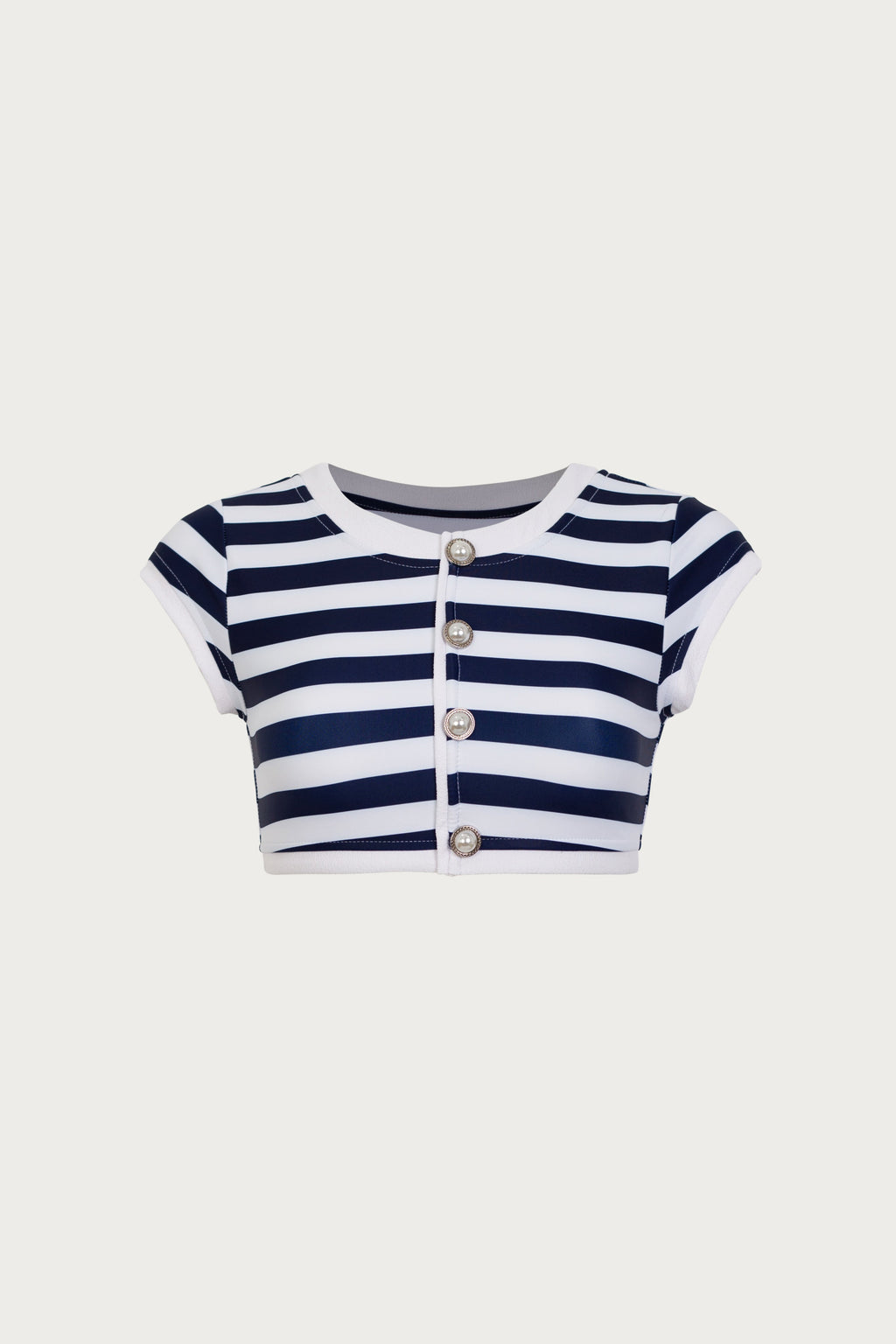 The Grace Top (Navy Cream Stripe/White)