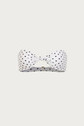 Knotted Bandeau Top (Cream Black Polka Dot)