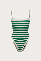 Colorblock One Piece (Green Stripe)