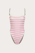 Colorblock One Piece (Pink Stripe)