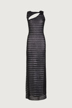 Rosette Sleeveless Crochet Dress (Black)