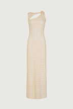 Rosette Sleeveless Crochet Dress (Cream)