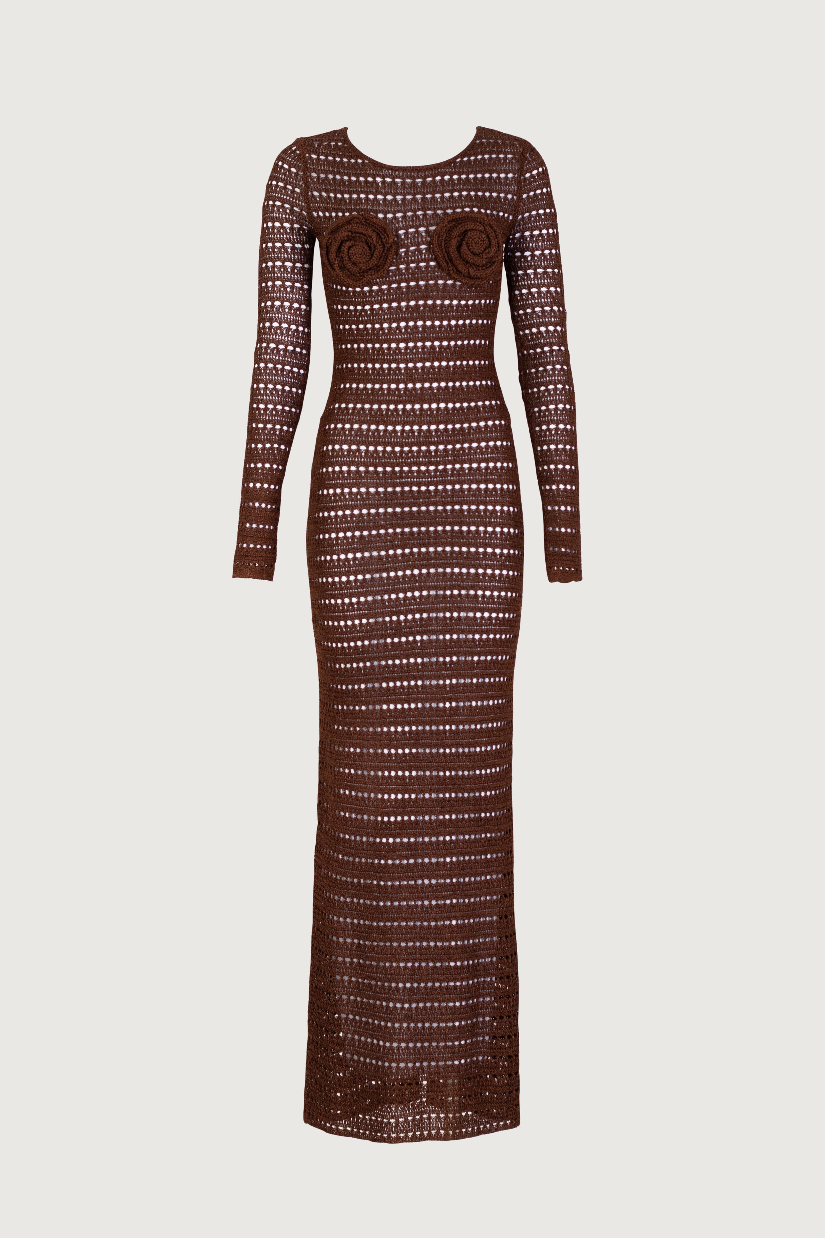 Rosette Crochet Dress (Chocolate Brown)