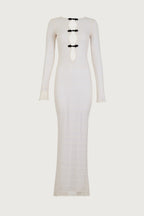 Keyhole Crochet Dress (Cream/Black)