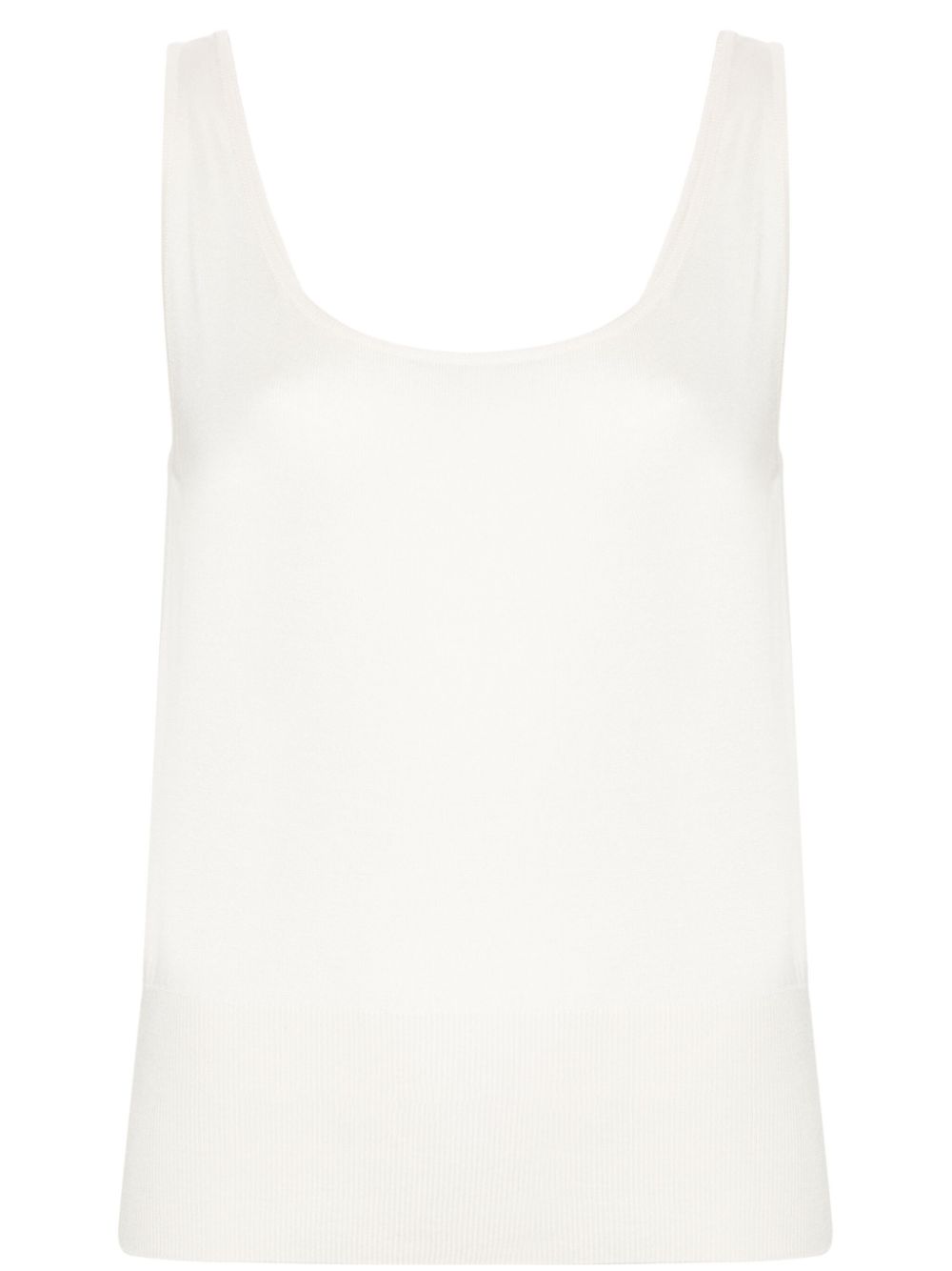 Eleventy Ribbed-Knit Tank Top — White