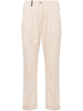 Peserico Cropped Tapered Trousers — Beige