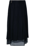 Peserico Pleated Midi Skirt — Navy