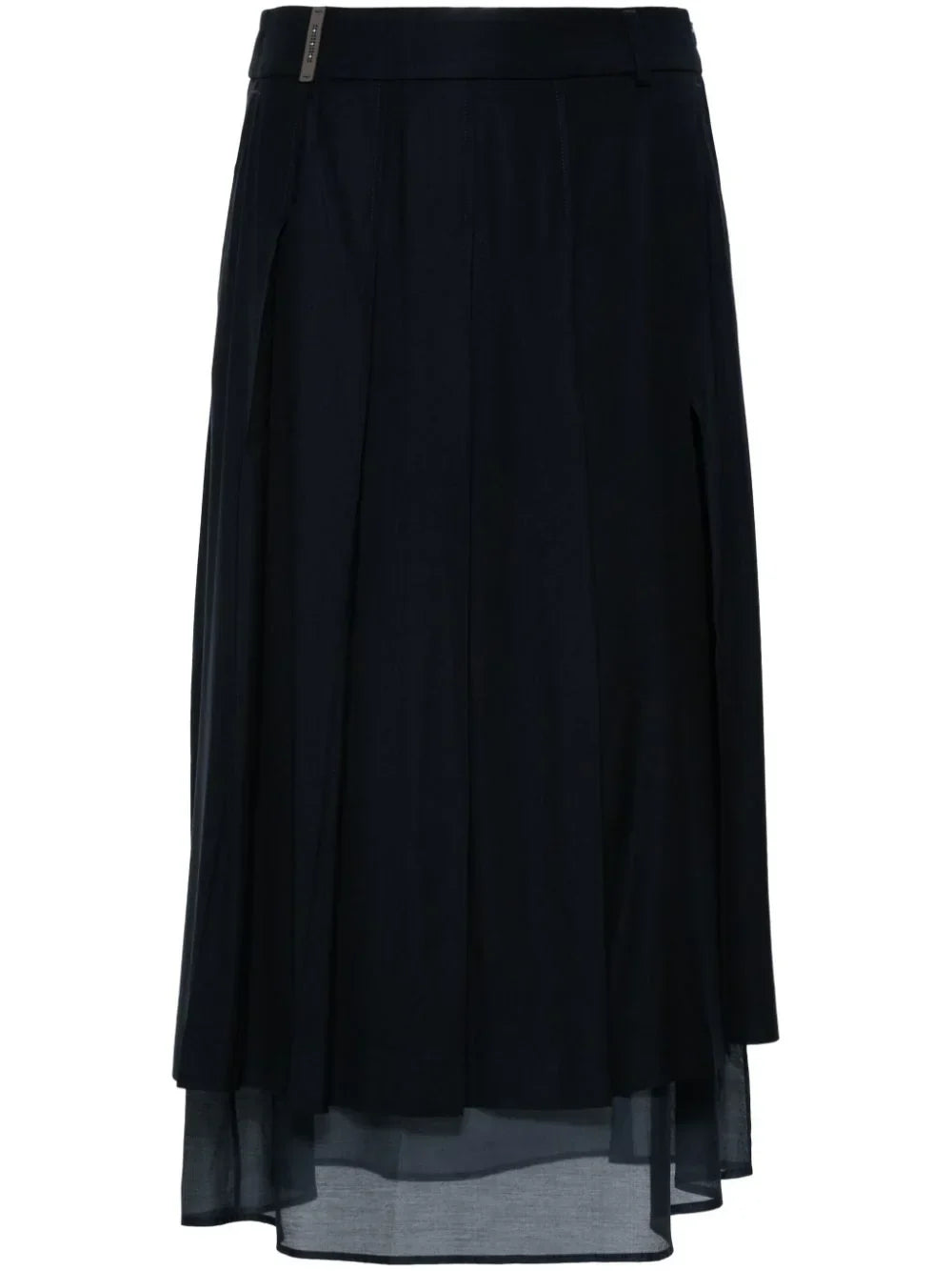 Peserico Pleated Midi Skirt — Navy