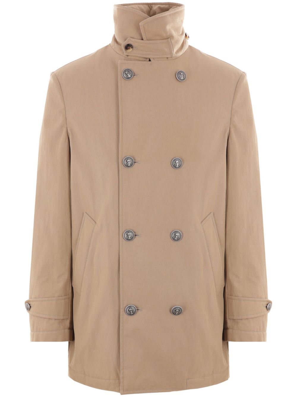 Brunello Cucinelli Gabardine Padded Coat — Beige