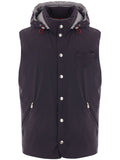 Brunello Cucinelli Hooded Down Gilet — navy