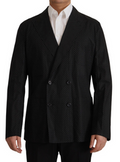 Men's Black Polka Dotted Cotton Blazer Jacket Clothing