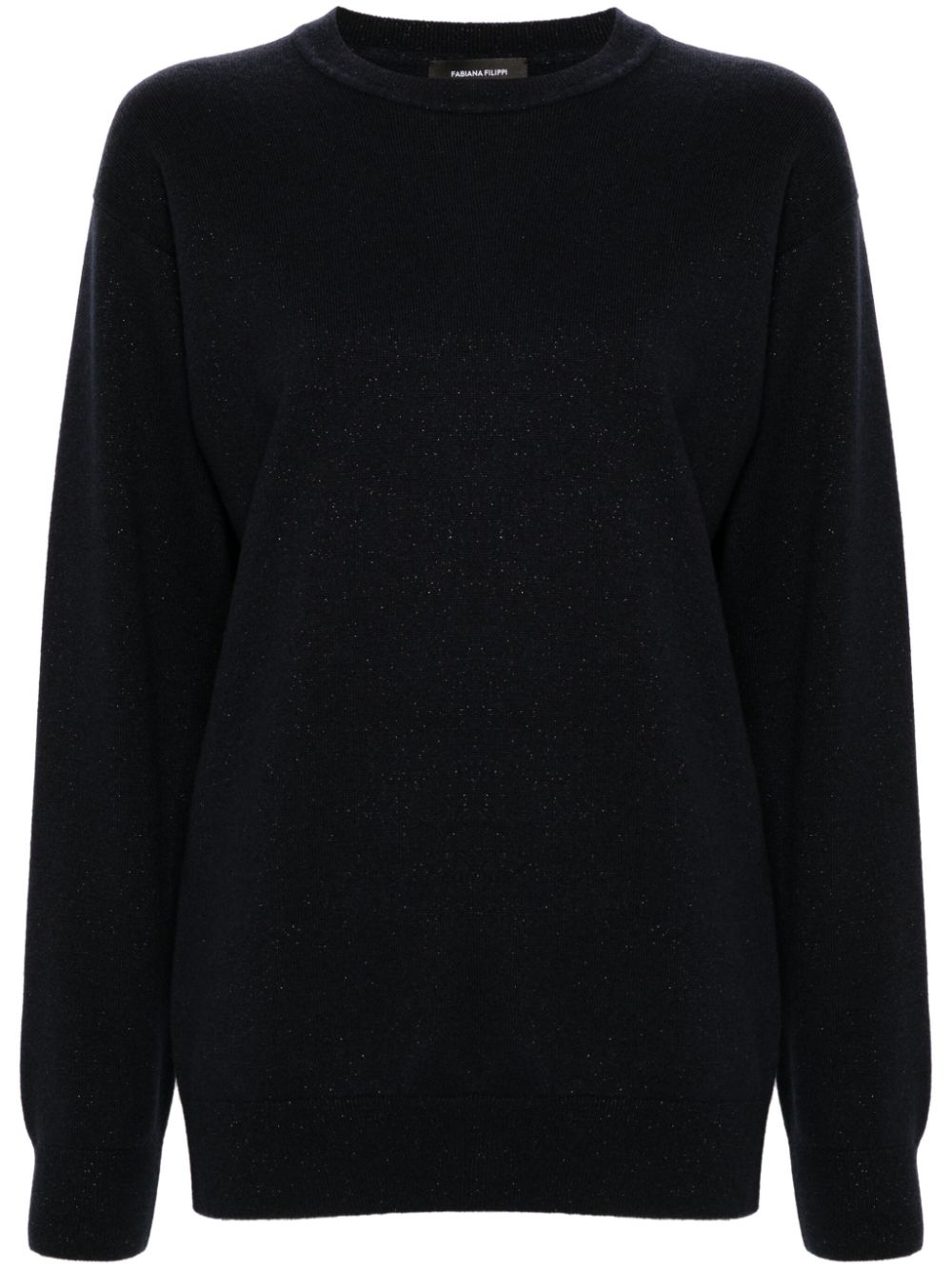 Fabiana Filippi Glittered Crew-Neck Sweater — Black