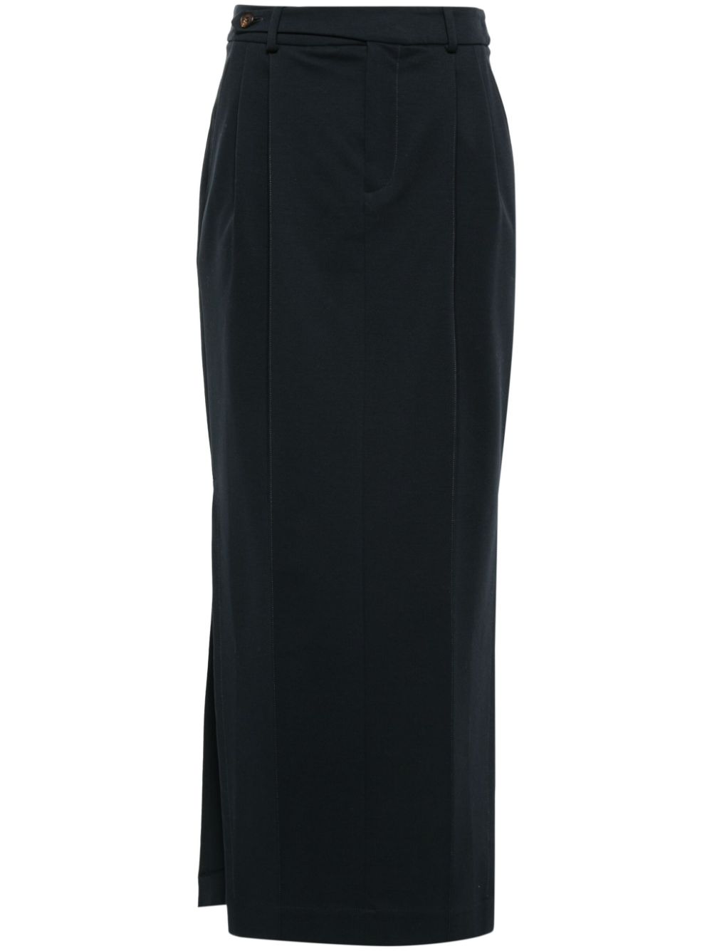 Brunello Cucinelli Pleated Pencil Skirt — Blue