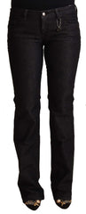 Women's Black Cotton Low Waist Skinny Jeans Lycra Clothing