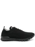 Kiton Knitted Lace-Up Sneaker — Black