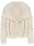 Yves Salomon Cropped Sheepskin Jacket — White
