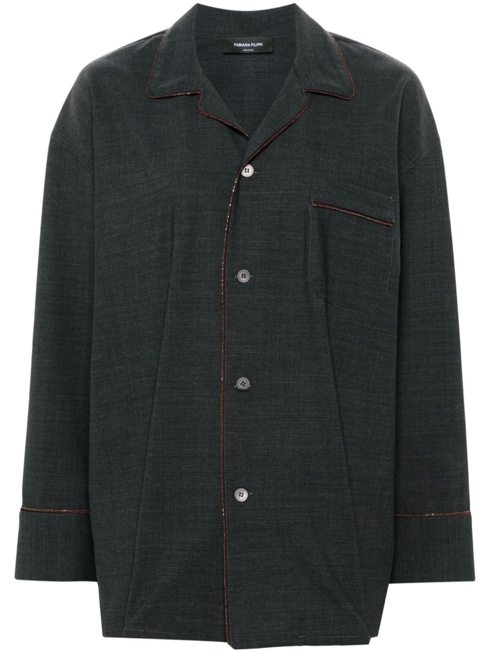Fabiana Filippi Bead-Trim Shirt — dark grey