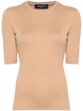 Fabiana Filippi Merino Wool Blend Jersey T-Shirt — Caramel
