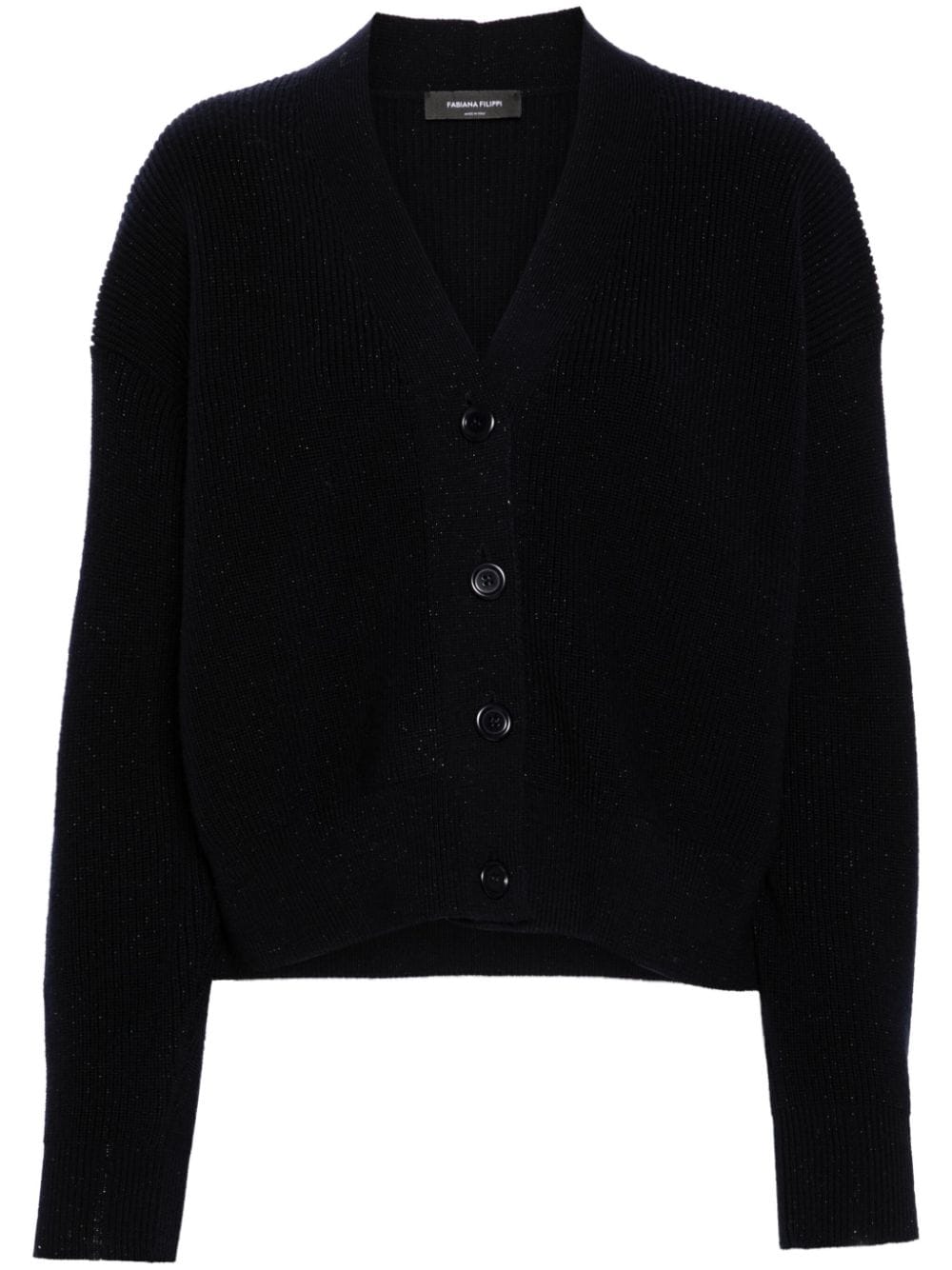 Fabiana Filippi Chunky-Knit with Lurex Detail Cardigan — Black