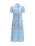 Self-Portrait Lace Bow Collar Dress — Blue