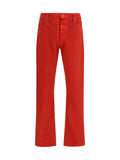 Versace Straight-Leg Cotton Denim Jeans — Red
