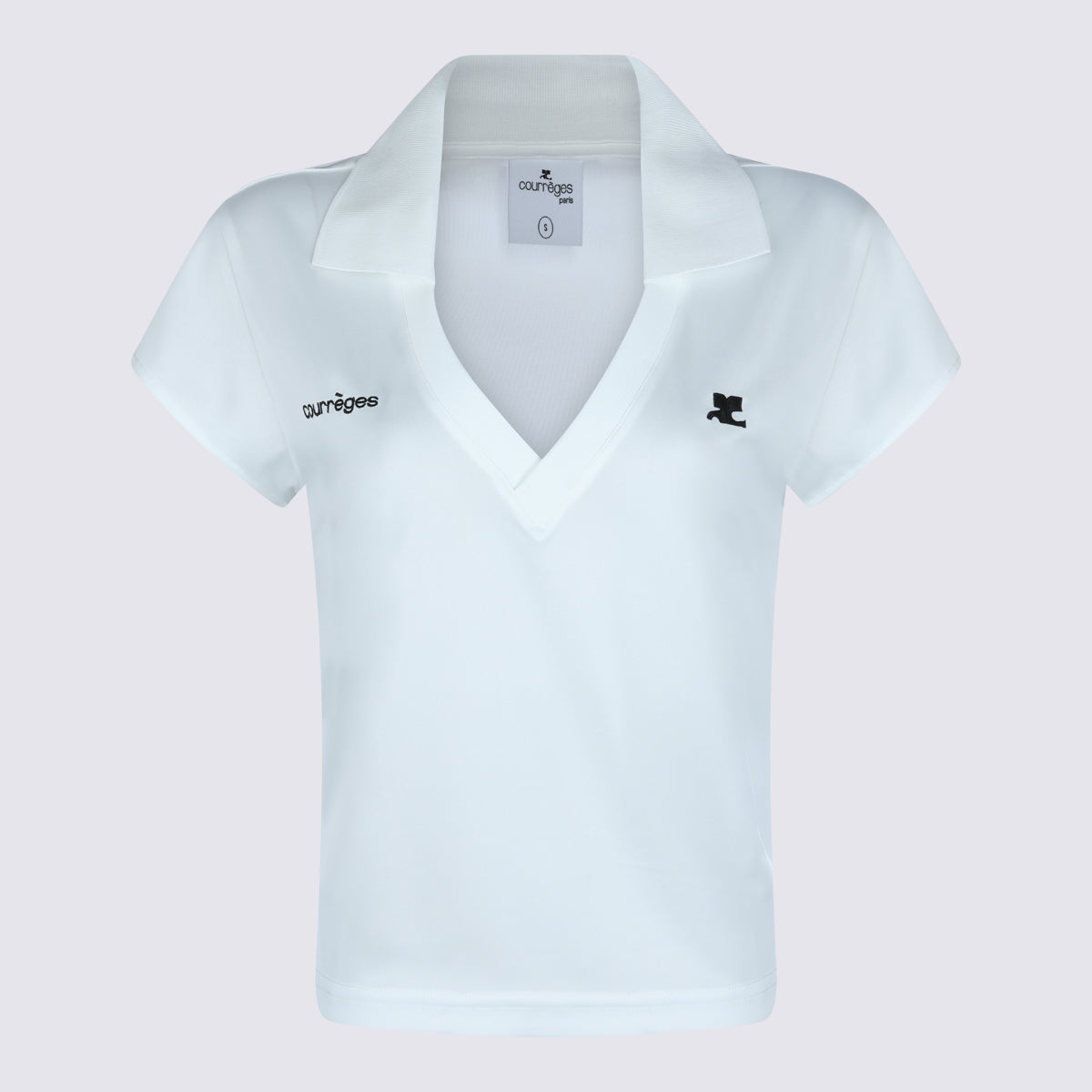 Courreges T-Shirts And Polos Heritage White/black _pl