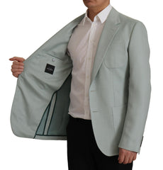 Men's Cashmere Silk Single-Breasted Blazer Green Blazers
