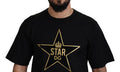 Men's Black Gold Star Crown Dg Cotton Crewneck T-Shirt