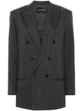 Fabiana Filippi Pinstriped Merino Wool Blazer — Charcoal