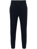 Brunello Cucinelli Logo-Print Cotton Blend Joggers — Navy